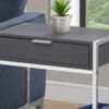 Accent Side Table, Storage Drawer, Modern - Dark Gray - Image 2