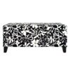 Luxury Storage Ottoman With Floral Patterned Fabric, Soft Close Hinges, Multi Functional Footrest & Seat - Black Floral / White - Image 12