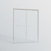 Double Sliding Shower Door, Semi Frameless Bypass Bathroom Sliding Door With 1 / 4" (6Mm) Tempered Glass For Walk In Shower - Chrome - Image 13