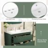 Wall Mounted Bathroom Vanity With Resin Sink, Floating Bathroom Storage Cabinet With 2 Drawers, Bathroom Cabinet - Green - Image 5
