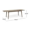 Modern Outdoor Dining Set With Expandable Acacia Wood Table And Iron Chairs - Gray - Image 4