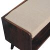 Bench With Mud Linen Seat Pad - Walnut - Image 6