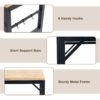 Adjustable Workbench For Garage, Rubber Wood Heavy Duty Workstation With Power Outlets & Wheels, 2000 Lbs Load Capacity Hardwood Worktable For Workshop - Black - Image 5