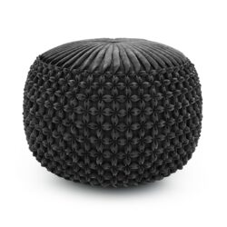 Renee - Round Pouf - Slate Gray