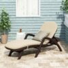 Mikael - Wicker Like Chaise Lounge With Cushion For Outdoor Relaxation - Dark Brown - Image 4