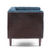 Contemporary Club Chair With Button Tufted Waffle Stitch - Navy Blue - Image 7