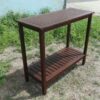 Workstation For Garden Balcony Garage, Acacia Console Potting Table - Brown - Image 12