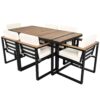 7 Pieces Outdoor Dining Set Patio Dining Table And Chair Set With And Removable Cushions For Patio, Backyard, Garden - Beige - Image 21