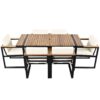 7 Pieces Outdoor Dining Set Patio Dining Table And Chair Set With And Removable Cushions For Patio, Backyard, Garden - Beige - Image 11
