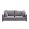 Modern Upholstered 2 Piece Sofa Set With 3 Seater And 2 Seater For Living Room - Light Gray - Image 2