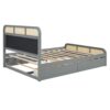 Queen Size Platform Bed With Trundle And 2 Drawers - Gray - Image 14