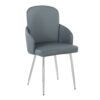 Dahlia - Contemporary Dining Chair (Set of 2) - Chrome / Gray - Image 2
