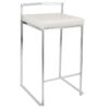 Fuji - Contemporary, Stackable Counter Stool (Set of 3) - White - Image 2