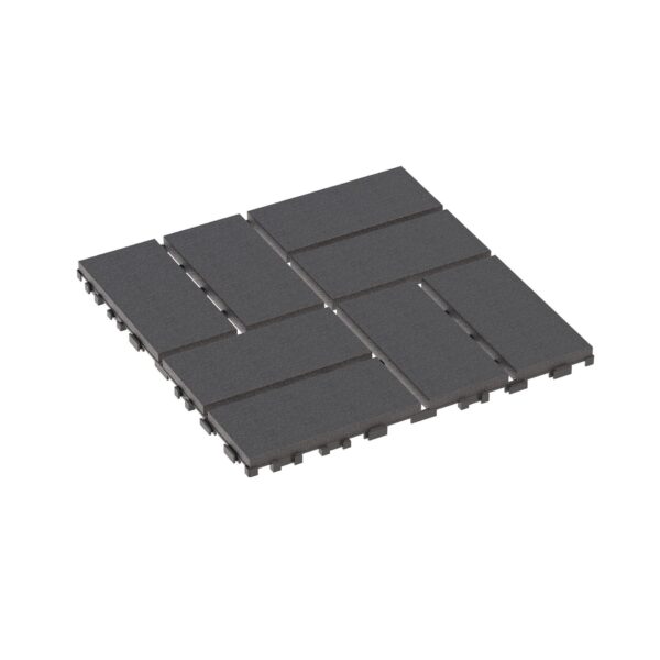 Interlocking Deck Tiles, 44 Pack Patio Deck Tiles, Waterproof Outdoor Use, Polypropylene, 12 X 12" - Dark Gray