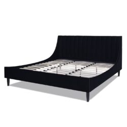 Aspen - King Vertical Tufted Headboard Platform Bed Set - Anthracite Black