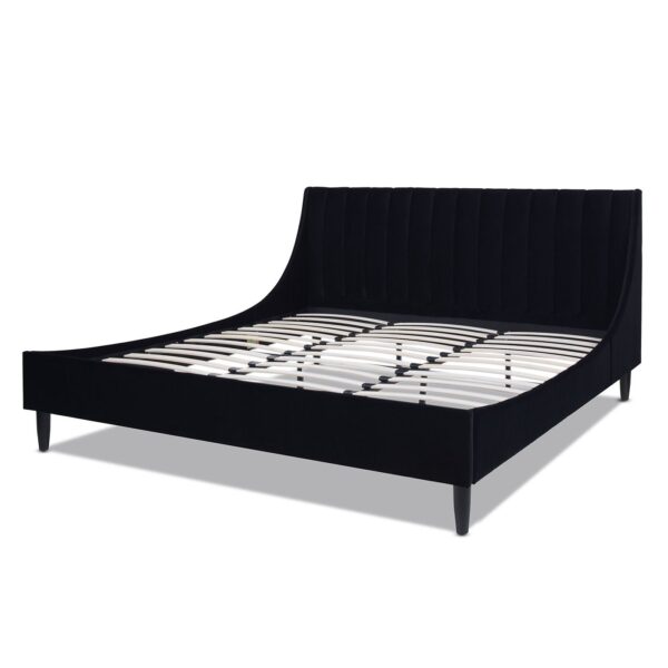 Aspen - King Vertical Tufted Headboard Platform Bed Set - Anthracite Black