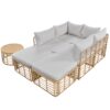 7 Pieces Outdoor Patio Furniture, All-Weather Rattan Sectional Sofa Set With Thick Cushions And Pillows, Freely Combined Conversation Sets For Garden, Backyard, Balcony - Gray - Image 14
