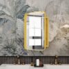 Recessed Metal Framed Medicine Cabinet With Mirror And Adjustable Shelves Wall Mirror With Storage For Bathroom - Matte Gold - Image 3