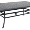 Rectangular 6 Person 85.83" Long Aluminum Dining Set With Dupione Brown Cushions - Antique Brown - Image 2