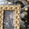 Vintage Photo Frame With Flower Design - Gold - Image 3
