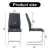 Modern Dining Chairs With Padded Seat And Metal Legs For Kitchen Living Bedroom Dining Room (Set of 4) - Black - Image 3