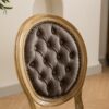 French Style Solid Wood Frame Antique Painting, Hand-Pulled Buckle Decoration Artificial Leather Dining Chair With Nailhead Trim, Wood Legs, Density Foam, Steel Spring Inner (Set of 2) - Brown - Image 9