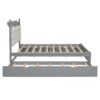 Queen Size Storage Platform Bed, With 2 Big Drawers, Twin Long Size Trundle, One Set Of Sockets & USB Ports - Gray - Image 5