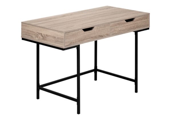 Computer Desk For Home Office, Laptop, Storage Drawers, Contemporary Versatile Placement - Taupe