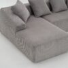 Compression Sofa: Combining Chaise Longue With 3 Seater, Corduroy Fabric, Full Sponge Compression Sofa, Combined Sofa With 4 Pillows For Living / Home Furniture / Apartment - Light Gray - Image 20