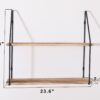 Gardenia - Floating Shelf With Metal Brackets, Decorative Hanging Display For Trophy, Photo Frames, Collectibles, 2 Tier - Natural Wood - Image 3