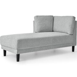 Mid-Century Modern Linen Corner Lounge Chair, Upholstered Indoor Chaise Lounge, Sleeper Sofa - Gray