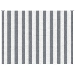 Outsunny - Reversible Outdoor Rug, 9' x 12' Waterproof Plastic Straw Floor Mat, Portable Rv Camping Carpet With Carry Bag, Large Floor Mat For Backyard, Deck, Picnic, Beach - Gray & White Striped