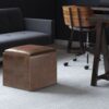 Rockwood - Cube Storage Ottoman With Tray - Distressed Brown - Image 7
