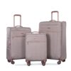 4 Piece Set (16/20/24/28), Softshell Suitcase Spinner Wheels Terylene Luggage Sets Carry On Suitcase Luggage Lightweight Durable Suitcase - Khaki - Image 6