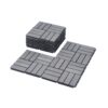 10 Piece Interlocking Deck Tiles Checker Pattern, Square Acacia Hardwood Outdoor Flooring For Patio, Bancony, Pool Side - Light Gray - Image 43