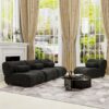 Modern Oversized Modular Sofa Set Chenille Fabric Living Room Sofa With Cylindrical Pillows, Freely Arrangeable - Black - Image 9