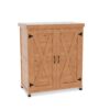 Rustic Cedar Potting Bench With Storage Cabinet And Metal Table Top For Outdoor Patio - Light Brown - Image 12