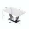 63" Modern Artificial Stone Crescent-Shaped Metal Legs, Can Accommodate 6-8 People - White / Black - Image 13