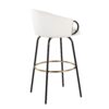 Claire - Contemporary / Glam Barstool With Footrest (Set of 2) - Black / Cream - Image 4
