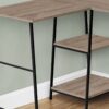 Computer Desk, Home Office, Corner, Storage Shelves, L-Shape, Work, Laptop, Contemporary, Modern - Taupe - Image 5