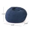 Comfortable High Density Shredded Foam Bean Bag Chair With Removable Microsuede Cover - Midnight Blue - Image 4