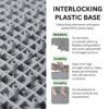 Interlocking Deck Tiles Plastic Waterproof Outdoor All Weather Anti-Slip Bathroom Shower Balcony Porch Strong Weight Capacity Upto 440 Lbs, Pebble Stone Pattern Pack Of 12 - Gray - Image 5