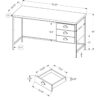 Computer Desk For Home Office, Laptop, Storage Drawers, Contemporary And Modern - Gray - Image 11