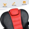 Classic Reclining Barber Chair Salon Chair For Hair Stylist With Heavy Duty Hydraulic Pump, 360° Rotation, Tattoo Chair Shampoo Beauty Salon Equipment, Max Load Weight 330 Lbs - Red / Black - Image 7
