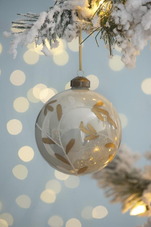 Christmas Ball Ornaments, Glass Decorative Hanging Ball Christmas Tree Ornaments For Holiday Party Decorations (Set of 6) - White