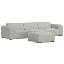 Rex - 3 Seater Sofa And Ottoman - Gray