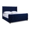 Brooklyn - King Tufted Panel Bed Headboard And Footboard Set - Navy Blue - Image 3