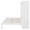 Queen Size Murphy Wall Bed Modern Design With LED Lights - White - Image 2