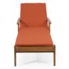 Jason - Chaise Lounge Acacia Wood Adjustable Outdoor Chair - Orange - Image 3