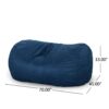 Marlin - 6.5 Foot Cylindrical Bean Bag With Removable Suede Cover - Midnight Blue - Image 6